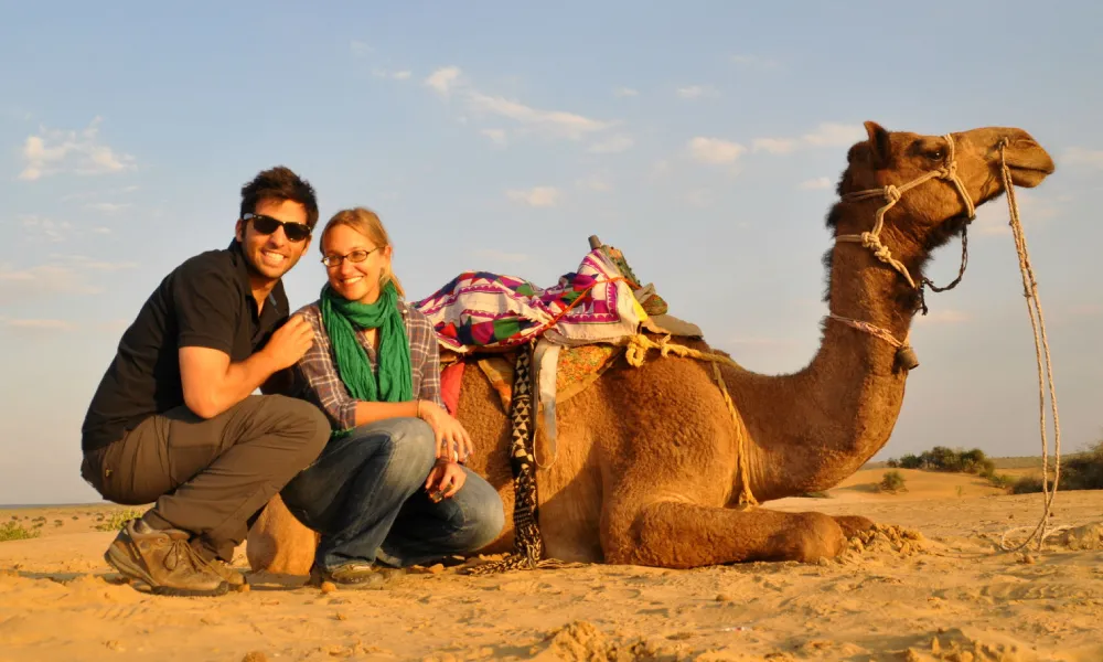 camel safari in Jaisalmer camel safari in Jaisalmer during Jaisalmer Desert Safari Tour