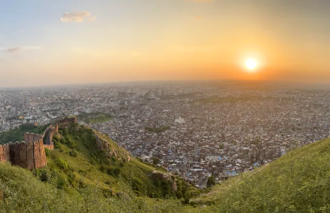 sunset at Nahargarh Fort